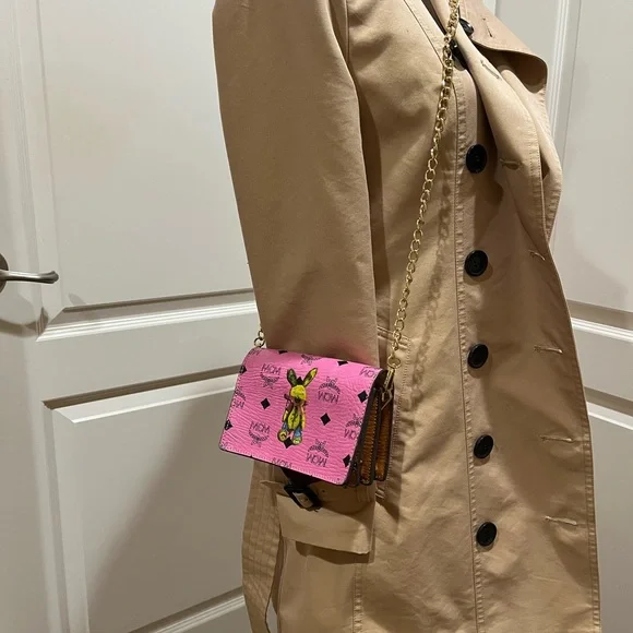 MCM PINK RABBIT WALLET ON CHAIN/ BELT BAG - Picture 12 of 12